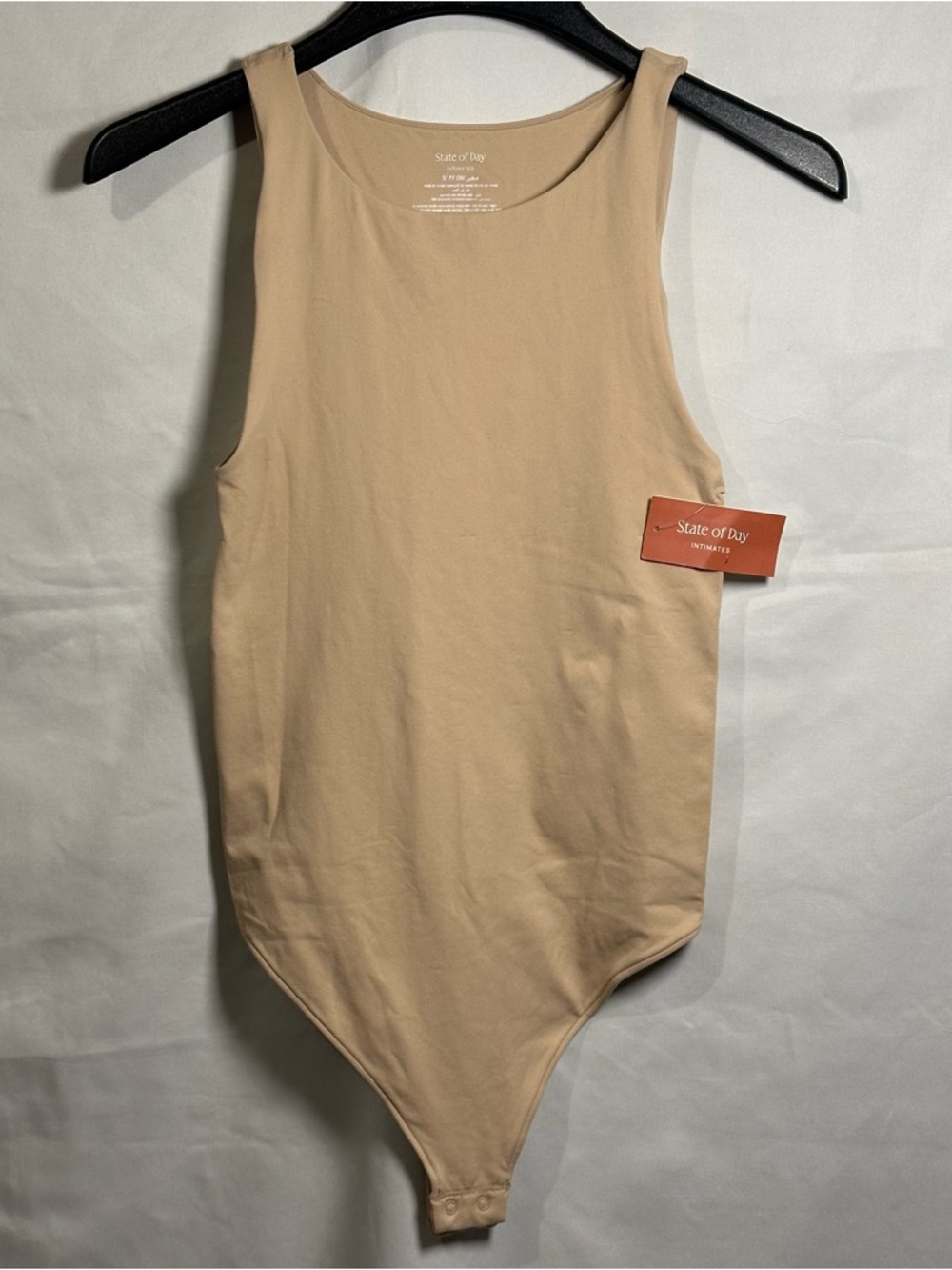 State of Day Intimates Ribbed Nude/Tan Bodysuit